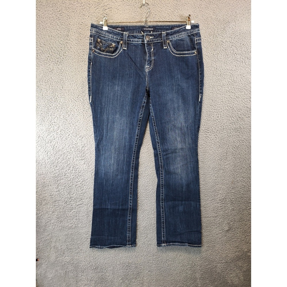Vigoss Dublin Slim Boot Jeans Womens 13/14 (Fits W36) Blue Denim Heritage Fit